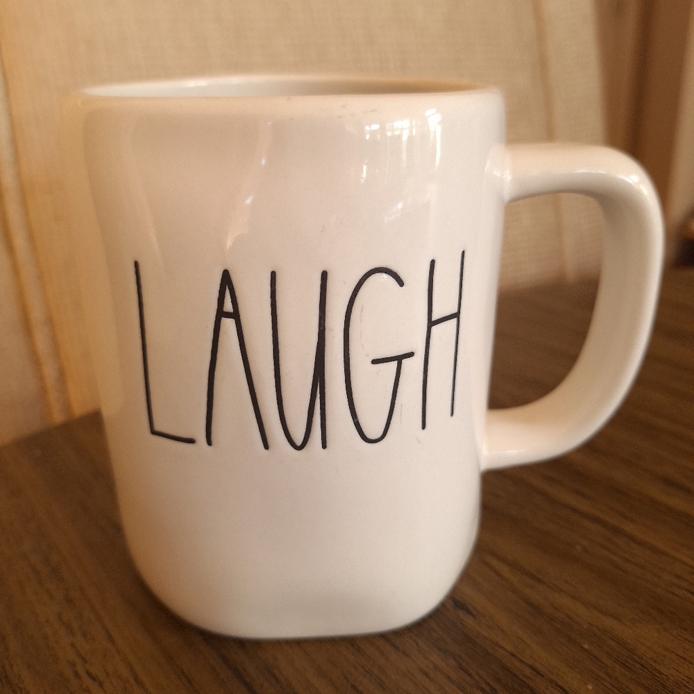 Rae Dunn Ceramic Mug LAUGH